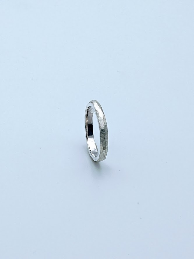 bague argent limée